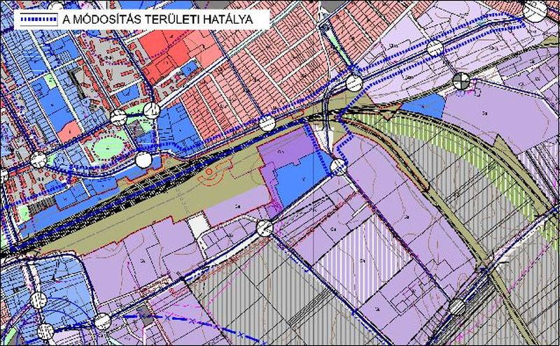 Településrendezési eszközök módosítása - Intermodális csomópont, Mártírok úti új felüljáró, Újváralja sor